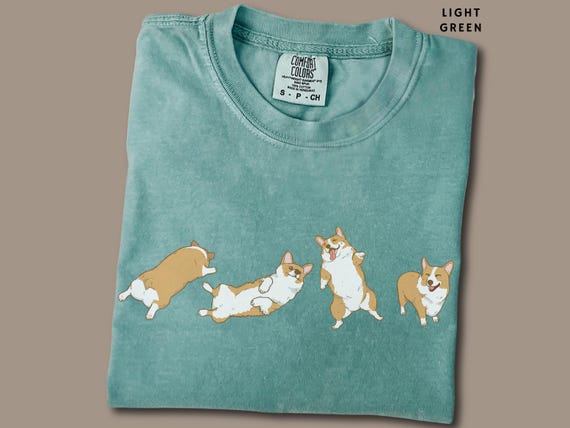 Cute Corgi Tshirt Unisex Comfort Color Tee Aesthetic Dog Lover Shirt Funny Welsh Corgi Top Mothers Fathers Day Gift for Corgi Dad Tee