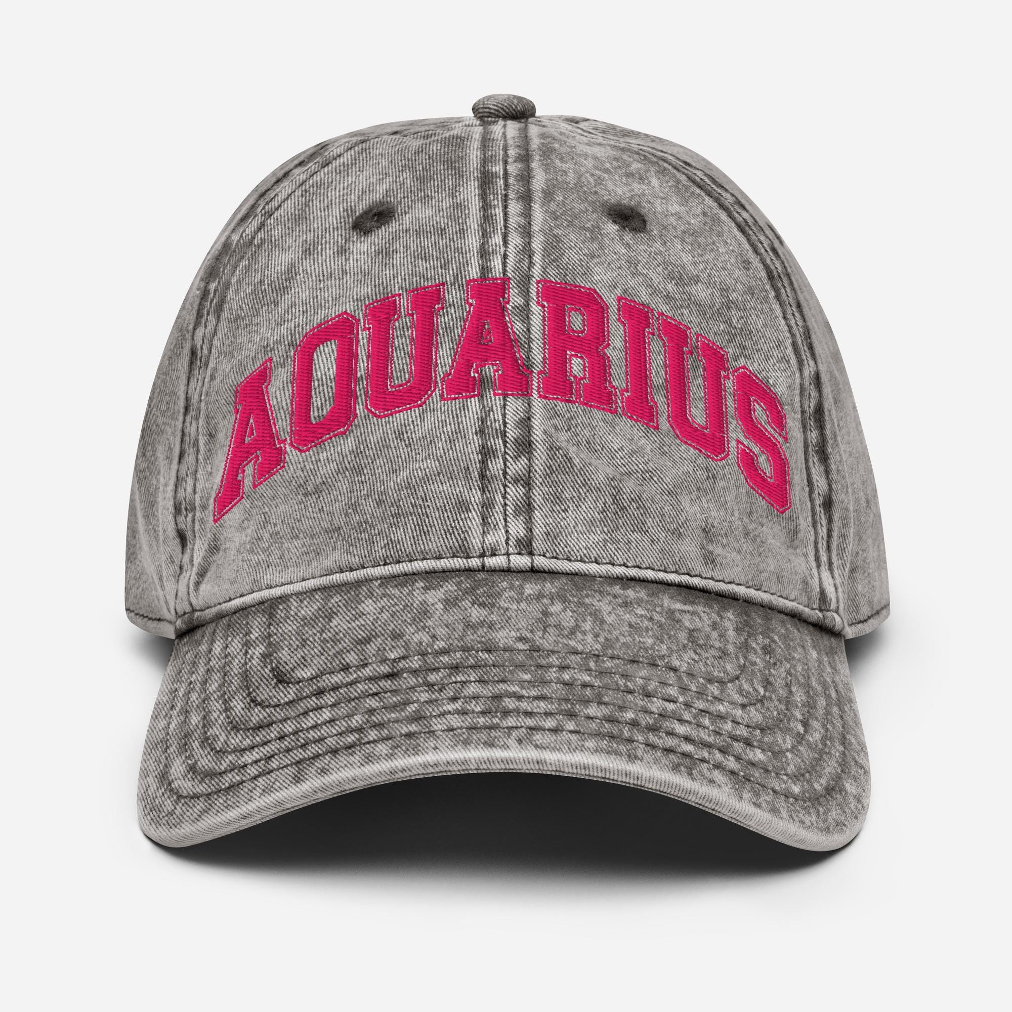Aquarius Zodiac Vintage Baseball Cap - Embroidered Cotton Adjustable Dad Hat In Camo - View #5