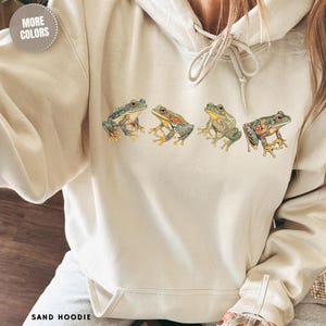 Cottagecore Aesthetic Clothing Frog Sweatshirt Gift Nature Lover Wildlife Apparel Boho Style Crewneck Unisex Comfort Layer Garden Enthusiast Present Amphibian Fan Casual Wear Cozy Daily Outfit Perfect Birthday Gift Nature Inspired Design