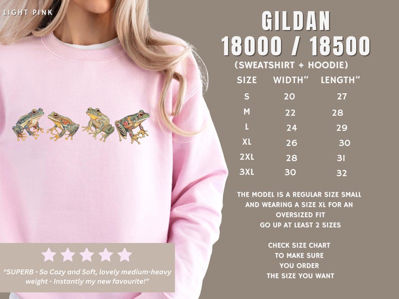 Frog Sweatshirt Gift Nature Lover Cottagecore Aesthetic Witch Hoodie Unisex Apparel Garden Enthusiast Amphibian Fan Wildlife Crewneck Boho Sweater Light Pink