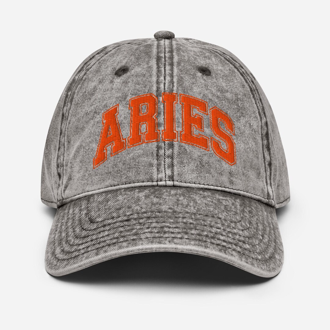 Custom Aries Embroidered Vintage Cotton Cap Zodiac Birthday Gift Custom Aries Embroidered Vintage Cotton Cap Zodiac Birthday Gift