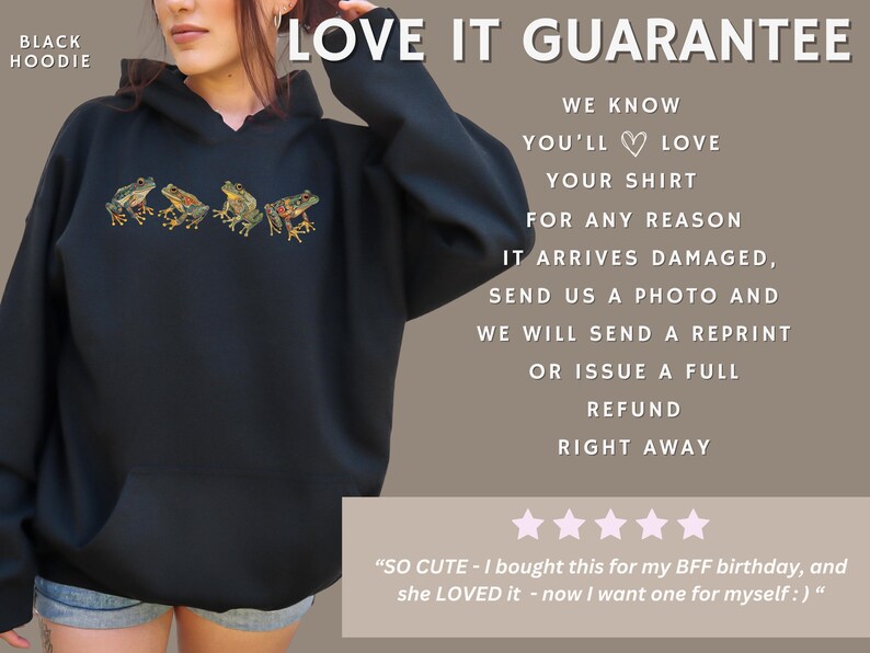 Frog Sweatshirt Gift Nature Lover Cottagecore Aesthetic Witch Hoodie Unisex Apparel Garden Enthusiast Amphibian Fan Wildlife Crewneck Boho Hoodie Black