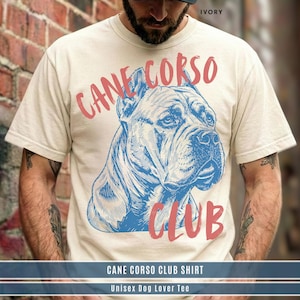 Vintage-T-Shirt mit Cane-Corso-Motiv, Unisex, Geschenk für Hundebesitzer, Männer, Väter, Fans der italienischen Dogge Cane Corso, Geschenkidee für Mütter