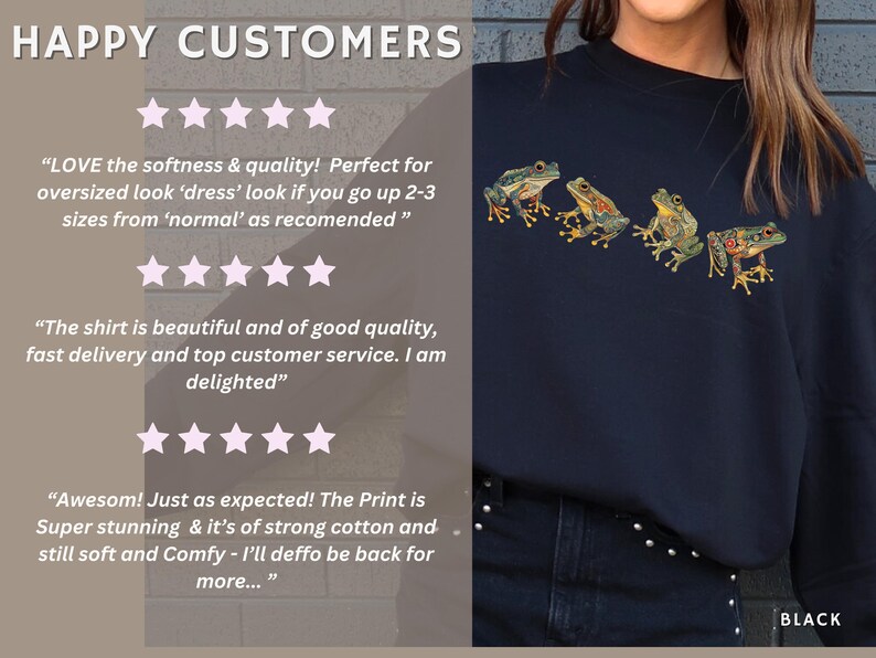 Frog Sweatshirt Gift Nature Lover Cottagecore Aesthetic Witch Hoodie Unisex Apparel Garden Enthusiast Amphibian Fan Wildlife Crewneck Boho Sweater Black