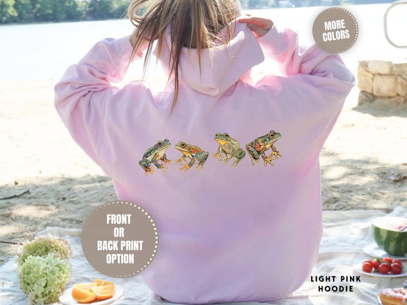 Nature Lover Gift Frog Sweatshirt Cottagecore Style Wildlife Crewneck Unisex Apparel Garden Enthusiast Clothing Amphibian Fan Boho Aesthetic Cozy Comfort Wear Casual Daily Outfit Perfect Birthday Present Nature Theme Design Beautiful Garden