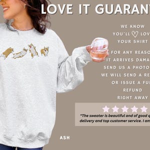 Embroidered Corgi Sweatshirt Aesthetic Corgi Shirt Corgi Lover Sweater Mothers Day Fathers Day Gift for Corgi Dog Dad Mom Welsh Corgi image 10