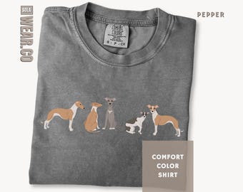 Whippet Dog Shirt Pet Owner Gift Mothers Day Tee Fathers Top Lover Tshirt Breed Specific Graphic Apparel Sighthound Fan Unisex Clothing