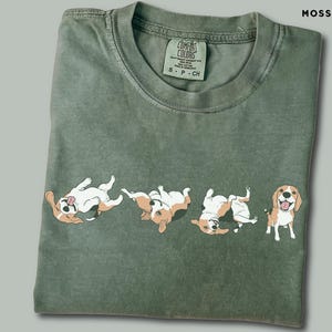 ビーグルコンフォートカラーシャツ 犬のママパパギフト 面白いハッピースマイル子犬Tシャツ かわいいペット愛好家へのプレゼント 父の日 母の日 ビーグルギフト