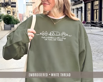 Life Is Better With a Dog Sweatshirt Line Art Embroidered Dog Lover Jumper Cozy Pet Mom Gift Minimal Dog Embroidery Sweater Two or Three