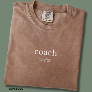 Coach Shirt Comfort Colors Personalized Shirt Coach Name Tee Custom Gift for Men Women Gym PE Coach Back to School minimalist Teacher Outfit