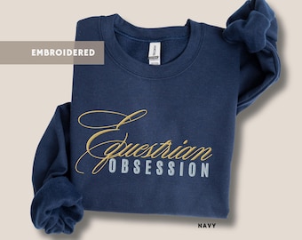Embroidered Equestrian Sweatshirt Horse Lover Gift