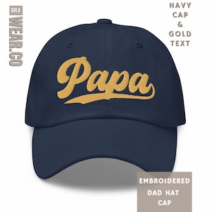 Custom Papa Embroidered Hat, Papa Cap With Date, Retro Dad Hat Vintage Baseball Hat Papa Est Year Shirt Gift For New Dad Christmas Gift