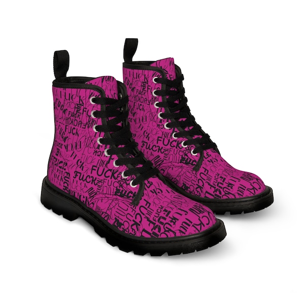 FCK -  Funky Fuck Urban Boots, Steam Punk Rock Boots, Hipster High Trainers, Men's Shoes, Canvas Streetwear Shoes, trendy 2yk women's boots