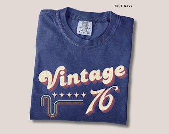 Vintage 1976 Birthday T-Shirt Retro 70s Style