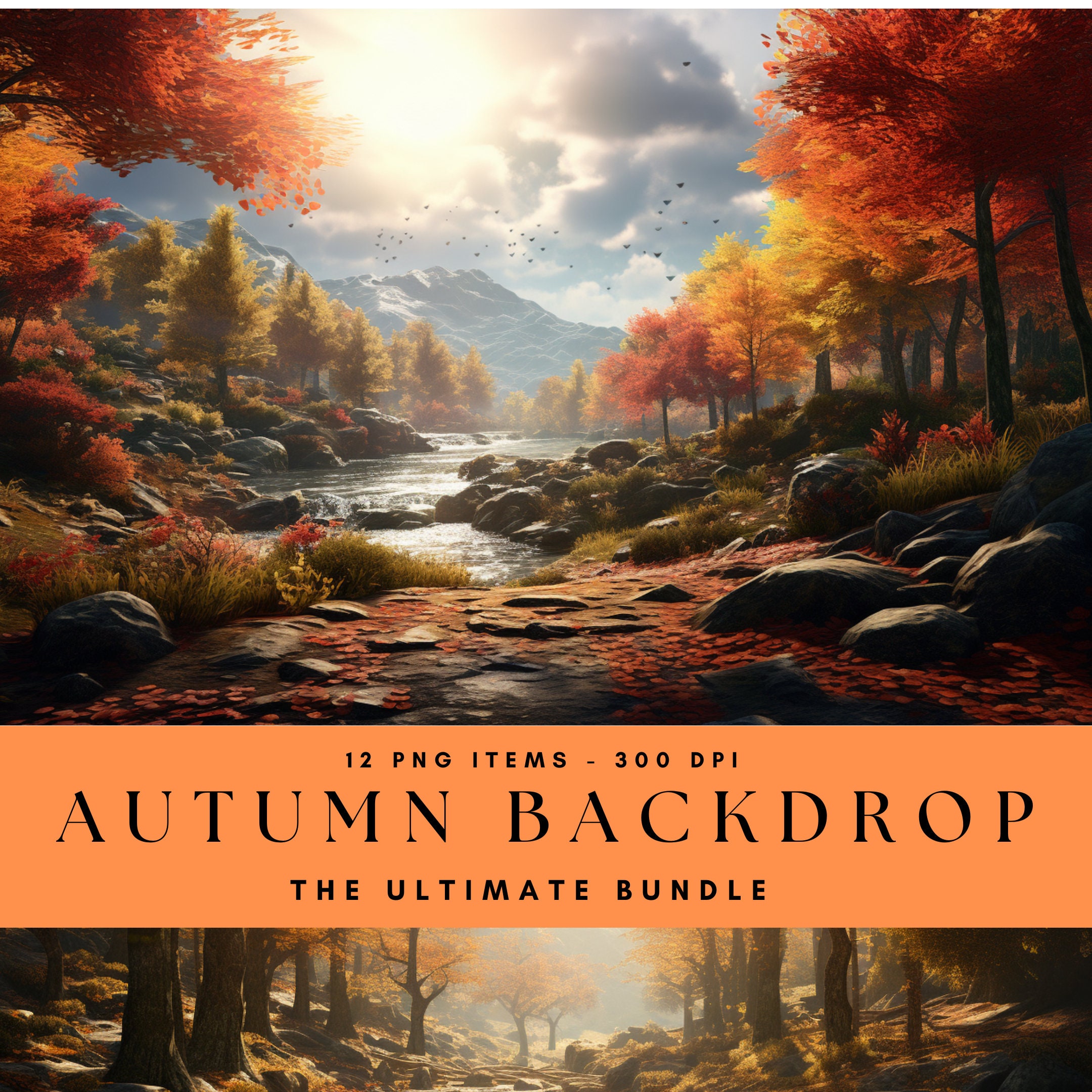 Autumn Backdrop, 12 Autumn Digital Backdrops, Fall Photo Backdrop ...
