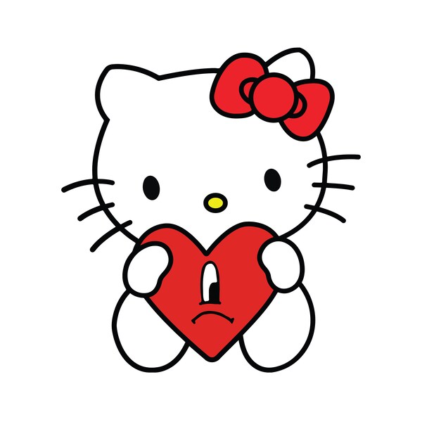 Hello-Kitty Svg | Bad Bunny Svg  | Cute Cat Svg | Kitty Svg | Bad Bunny heart Svg | Benito Svg | Png Cut File | Cricut | DXF | EPS