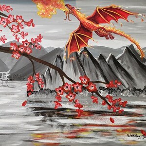 Yang Dragon Glossy Inkjet Fine Art Print by Wendy Jones