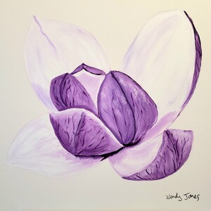 Purple Magnolia Glossy Inkjet Fine Art Print by Wendy Jones