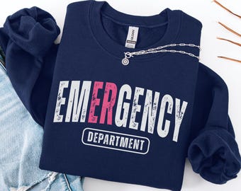 Emergency Department Nurse Sweatshirt: ED Nurse Sweater, Matching ER Nurse Team Shirts, Nursing School Crewneck