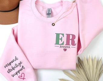 Custom ER Nurse Sweatshirt, Emergency Nurse Team Shirt, Personalized Gift For Nurse, Emergency Department Nurse Crewneck, Nurse Week Gifts