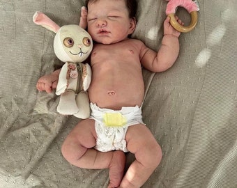 Fully Squishy Baby Boy or Girl, Realistic and Lifelike Handmade Soft Silicone Baby Doll Fetagy and Alico