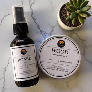 ORGANIC Cutting Board Oil & Wood Conditioner Bundle FOOD SAFE Natural Wood Care Non Toxic Board Oil/Conditioner for Wooden Kitchenware