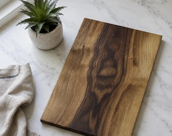 SOLID Hardwood Cutting Board | One-Piece | Walnut Cherry Maple | Organic Non-Toxic Wooden Cutting Board | Charcuterie Board | Wedding Gift