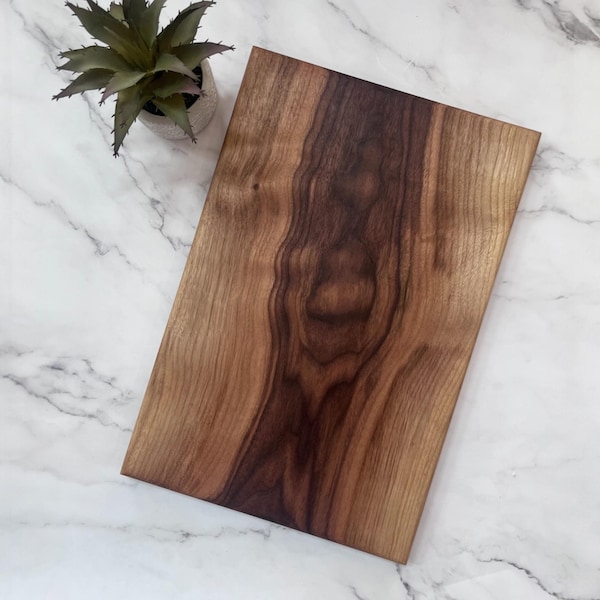 SOLID Hardwood Cutting Board | One-Piece | Walnut Cherry Maple | Organic Non-Toxic Wooden Cutting Board | Charcuterie Board | Wedding Gift