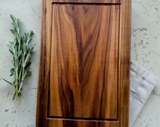 Solid Wood Cutting Board, One Piece Hardwood Cutting Board, Walnut Maple Cherry, Non-Toxic Wooden Cutting Board