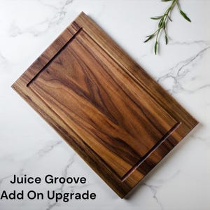 Custom Juice Groove Add-On for SOLID Hardwood Cutting Boards | Handcrafted Wood Cutting Board Upgrade | Non-Toxic & Food Safe