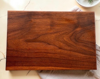 SOLID Hardwood Cutting Board | One-Piece | Walnut Cherry Maple | Organic Non-Toxic Wooden Cutting Board | Charcuterie Board | Wedding Gift