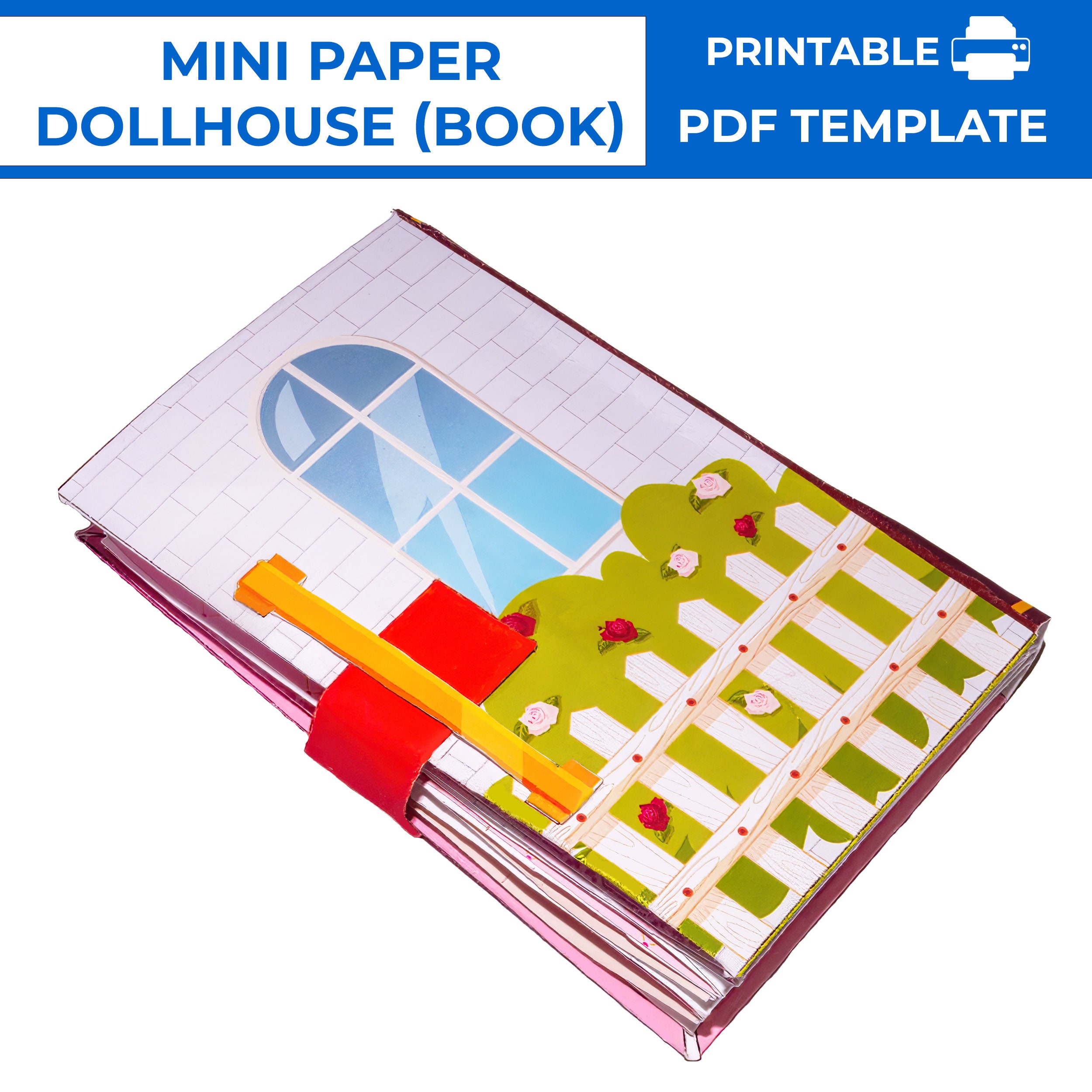 Paper Pink Dollhouse in Book Form. Mini Paper Pop-up Pink Dollhouse ...