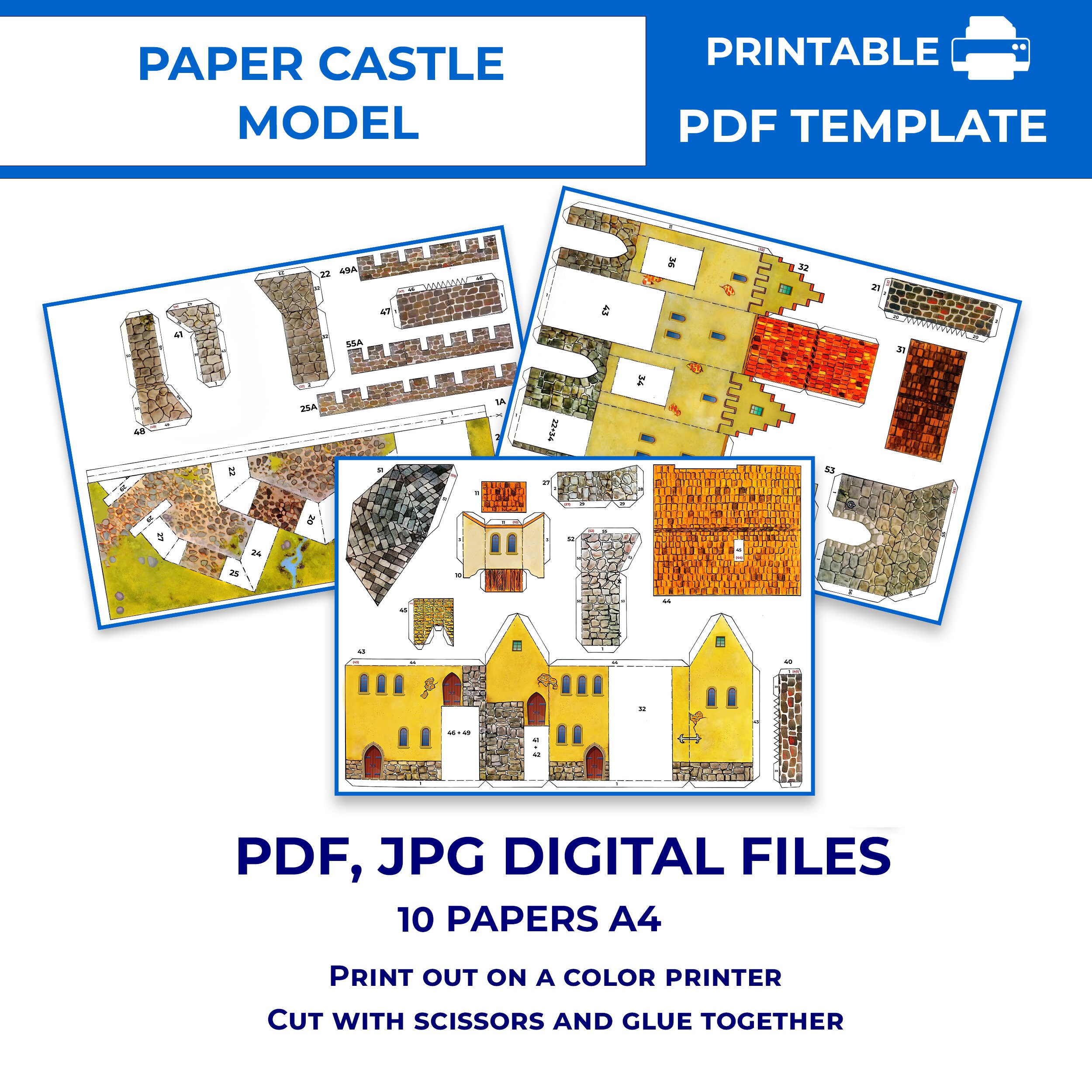Paper Castle Model. Paper Castle Miniature Model . Paper House DIY Model. German Castle ...