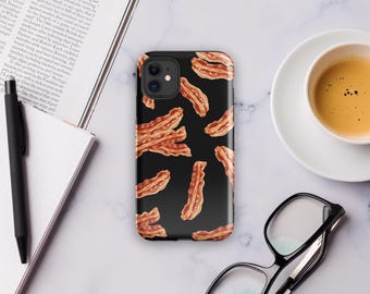 Bacon Pattern iPhone Case, Dual Layer Protective Phone Cover