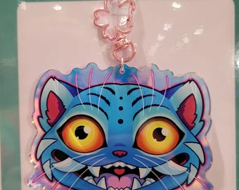 Derpy Tiger - Holographic & Acrylic Keychain