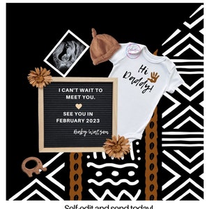 Editable Digital Pregnancy Announcement Gender Neutral Baby Announcement Digital Pregnancy Reveal to Husband Send by Whatsapp or Texting