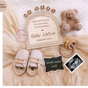 IVF Pregnancy Announcement Digital, Editable Template, Ivf Baby Announcement, Ivf Rainbow Baby, Made with Love and Science, Social Media