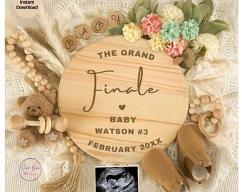 Digital Pregnancy Announcement Gender Neutral Baby Announcement Digital Pregnancy Reveal for social Media Instagram, Grand Finale, Last One