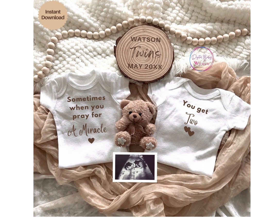 Twin Pregnancy Announcement Template Twin Baby Announcement for Social Twin Pregnancy Announcement Template Twin Baby Announcement for Social