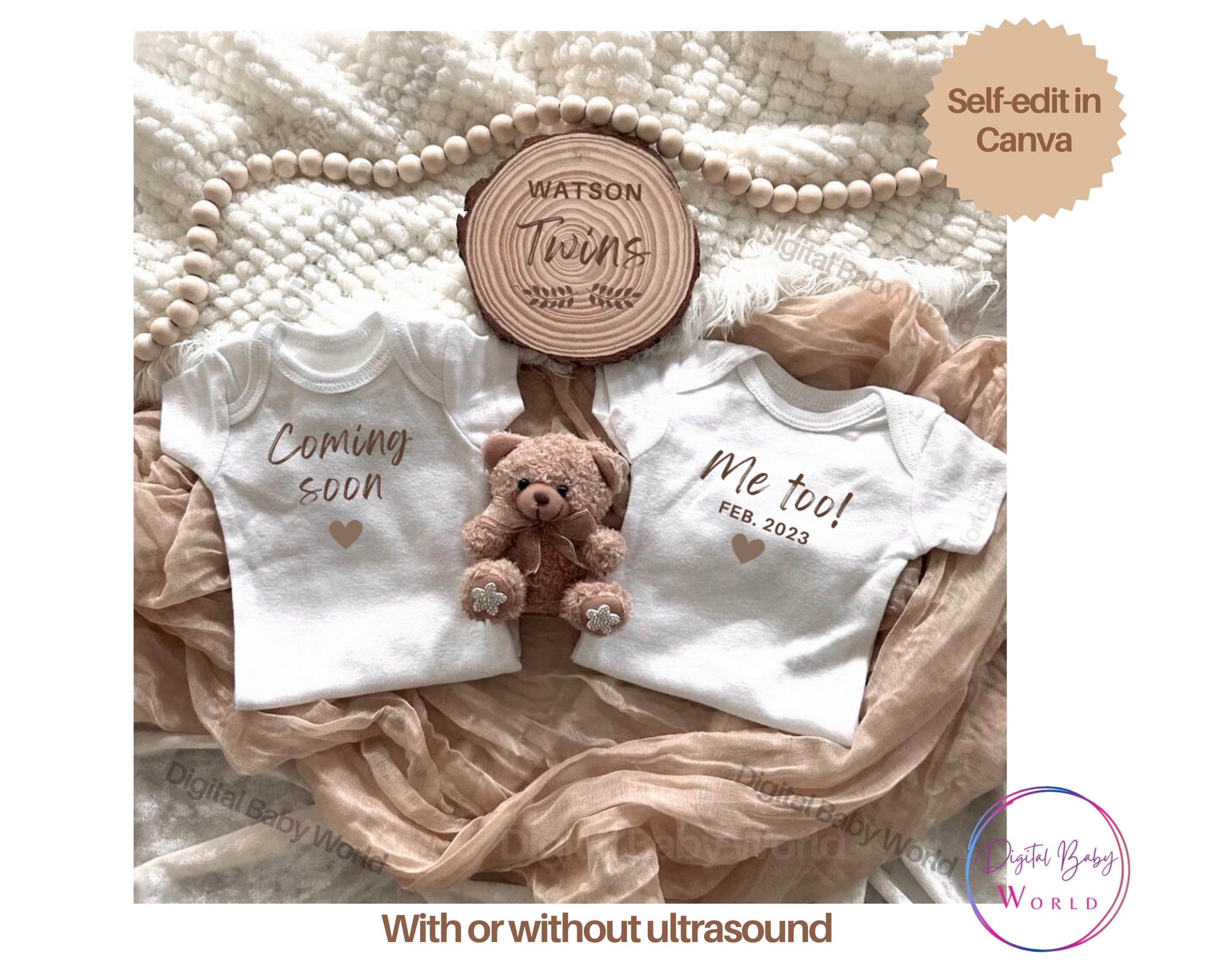 Editable Twin Pregnancy Announcement Digital Social Media Etsy Australia