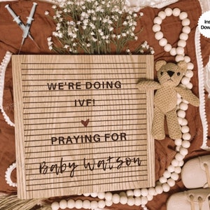 IVF digital announcement, IVF announcement digital, We&#39;re doing IVF, Fertility announcement, In vitro journey, Praying for baby announcement