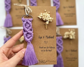 Wedding Favors For Guest, Wedding Macrome keychain, Custom Gift Favor, Engagement Party Souvenir, Rustic Wedding Announcement, Cheap