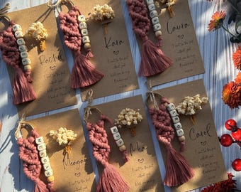 Macrame Name Keychain, Bridesmaid Proposal Gift, Bridal Shower Favor