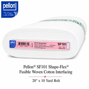 Pellon® SF101 Shape-Flex® Fusible Woven Cotton Interfacing – 20" x 10 Yard Bolt (White)