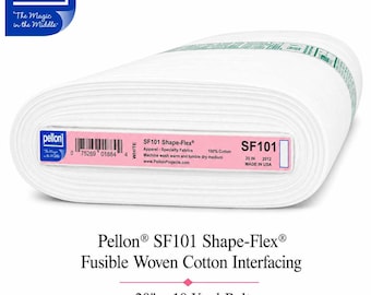Pellon® SF101 Shape-Flex® Fusible Woven Cotton Interfacing – 20" x 10 Yard Bolt (White)