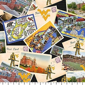 West Virginia Mountaineers - Landschaftspostkarte - Stoff-Bulklager