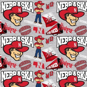 Nebraska Cornhuskers - Collegiate Mascot - Fabric by the Yard