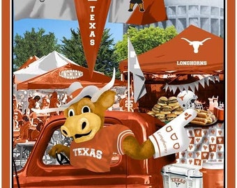Texas Longhorns - Tailgate Panel - Fabric by the Yard