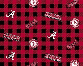 Alabama Crimson Tide - Buffalo Plaid - Fabric by the Yard