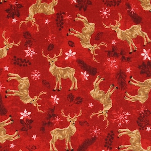 Making Seasons Bright - Reindeer - Choice Fabrics - Cotton Fabric by the Yard